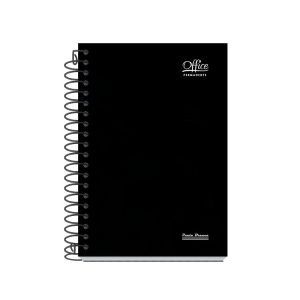 Agenda Permanente Coleção Office Pauta branca, Sua capa é minimalista na cor preta.