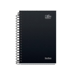Agenda Permanente Coleção Office Pauta branca, Sua capa é minimalista na cor preta.