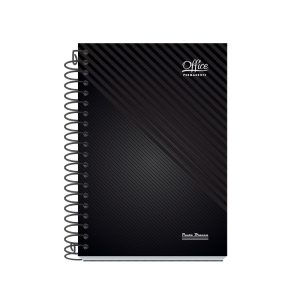 Agenda Permanente Coleção Office Pauta branca, Sua capa é minimalista na cor preta.