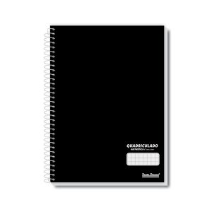 Coleção Office Pauta branca, carderno capa dura de 1 materia, quadriculado 7x7mm. Sua capa é minimalista na cor preta.