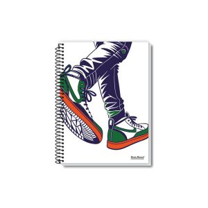 Capa do carderno da coleção Rox, caderno cpa dura, universitario, 1/4, 1/8, desenho com várias materias e quantidade de folhas. Coleção Pauta Branca.