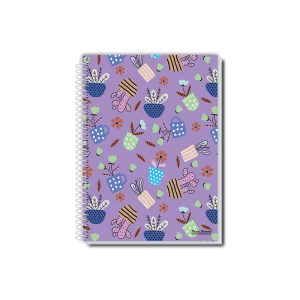 Cadernos Universitários 1/4 e 1/8 com capa dura da Coleção Uau Pauta Branca.