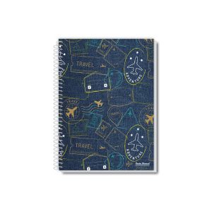 Caderno universitário 1 matéria coleção Uau – capa elegante com design clean e sofisticado, 96 folhas, pauta branca.