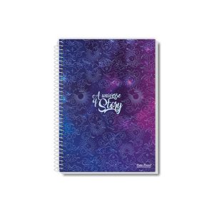 Caderno universitário 1 matéria coleção Uau – capa elegante com design clean e sofisticado, 96 folhas, pauta branca.